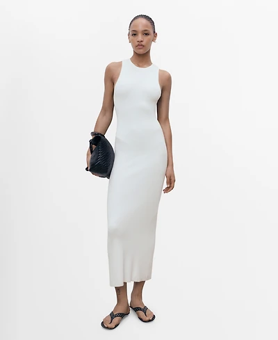 Mango Women's Halter-Neck Knitted Dress