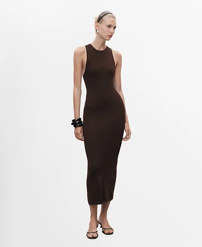 Mango Women's Halter-Neck Knitted Dress