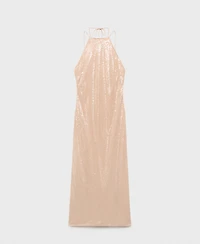 Mango Women's Sequined Halter Neck Dress