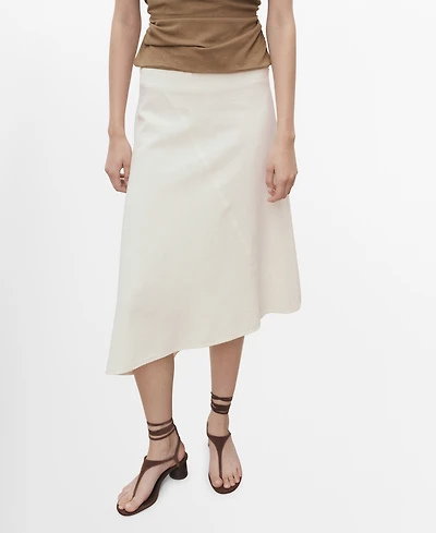 Mango Women's Asymmetrical Cotton Midi Skirt