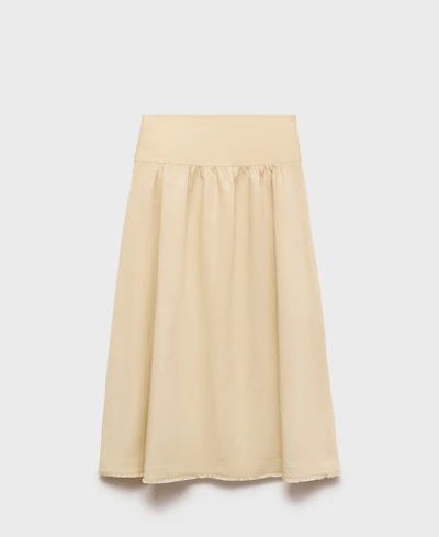 Mango Women's Frayed Ends Midi Skirt