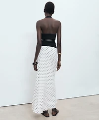 Mango Women's Long Polka Dot Skirt