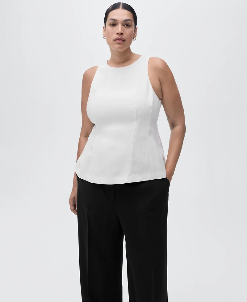 Mango Women's Straight Mid-Rise Pants