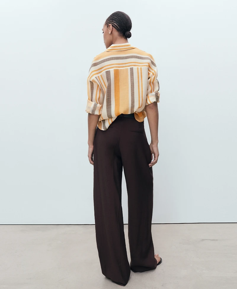 Mango Women's Striped Lyocell Shirt