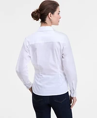 I.n.c. International Concepts Women's Embellished Faux-Wrap Shirt, Macy's Exclusive