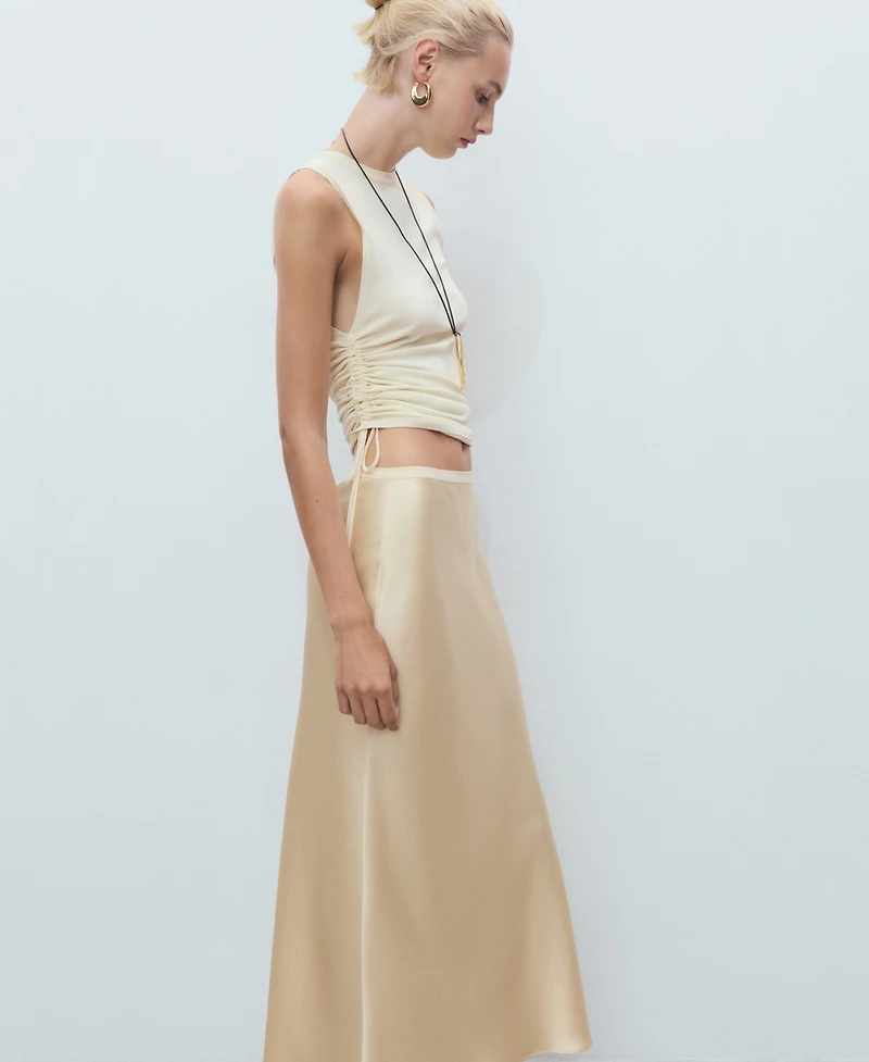 Mango Women's Midi Satin Skirt