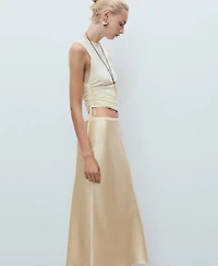 Mango Women's Midi Satin Skirt