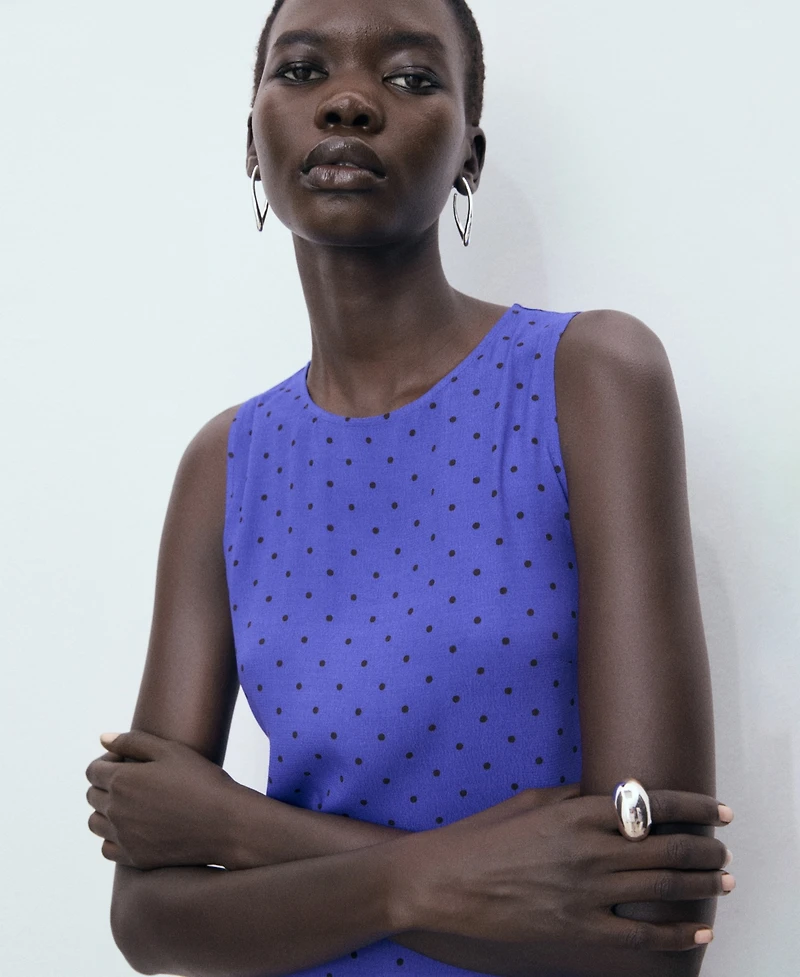 Mango Women's Polka Dot Midi Dress