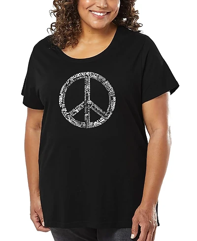 La Pop Art Plus The Word Peace 77 Languages T-Shirt