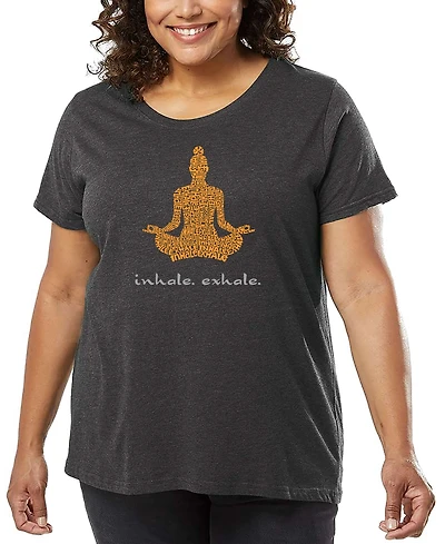 La Pop Art Plus Size Inhale Exhale Word Art T-Shirt