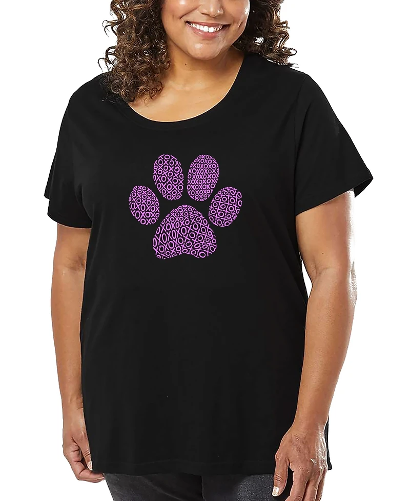 La Pop Art Plus Xoxo Dog Paw Word T-Shirt