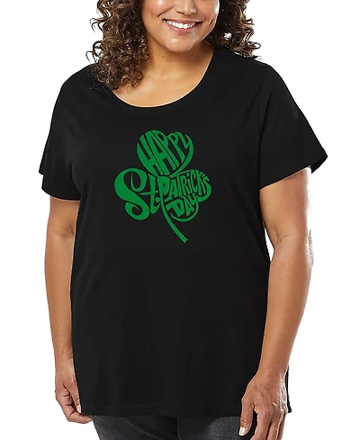 La Pop Art Plus St. Patrick's Day Shamrock Word T-Shirt