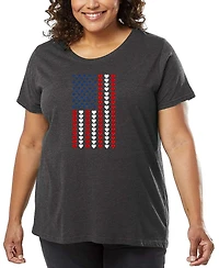 La Pop Art Plus Size Heart Flag Art T-Shirt