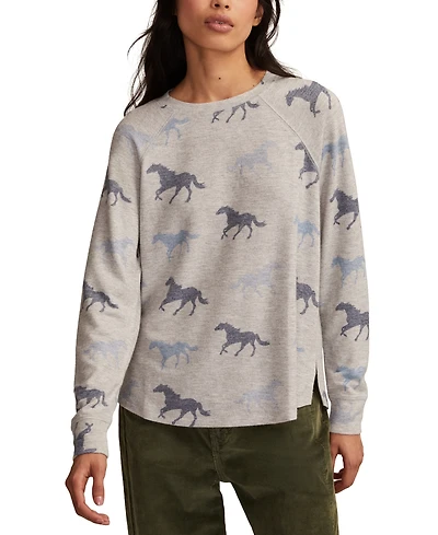 Lucky Brand Women's Cloud Long Sleeve Crew Neck Sweater