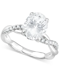 Bagley Mischka Certified Lab Grown Diamond Oval Twist Shank Engagement Ring (3-3/4 ct. t.w.) in 14k Gold