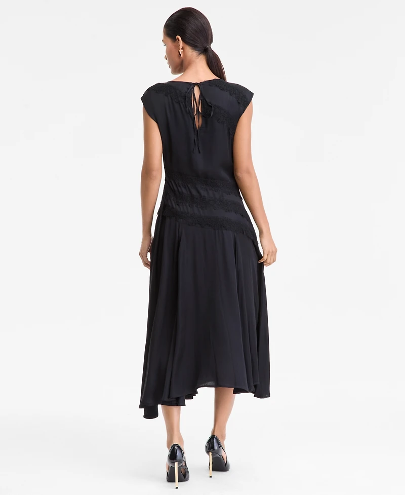 I.n.c. International Concepts Women's Lace Stripe Midi Dress, Macy's Exclusive