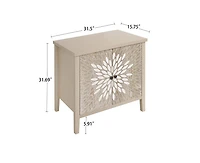 Casainc 2-Door Carved Storage Cabinet with Adjustable shelf