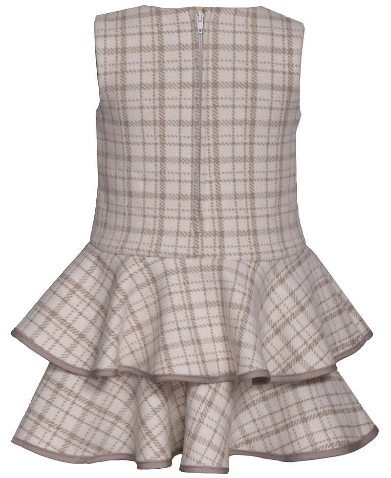 Bonnie Baby Girls 2-Piece Tiered Plaid Jacket and Dress Set