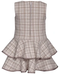 Bonnie Baby Girls 2-Piece Tiered Plaid Jacket and Dress Set