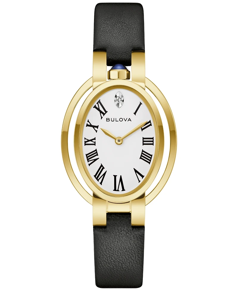 Bulova Women's Special Edition Apollo x Ella Fitzgerald Classic Rubaiyat Black Strap Watch 28.8mm