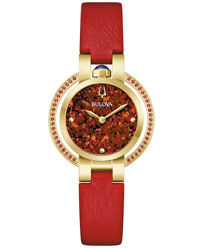 Bulova Women's Classic Rubaiyat Red Leather Strap Watch 30.5mm