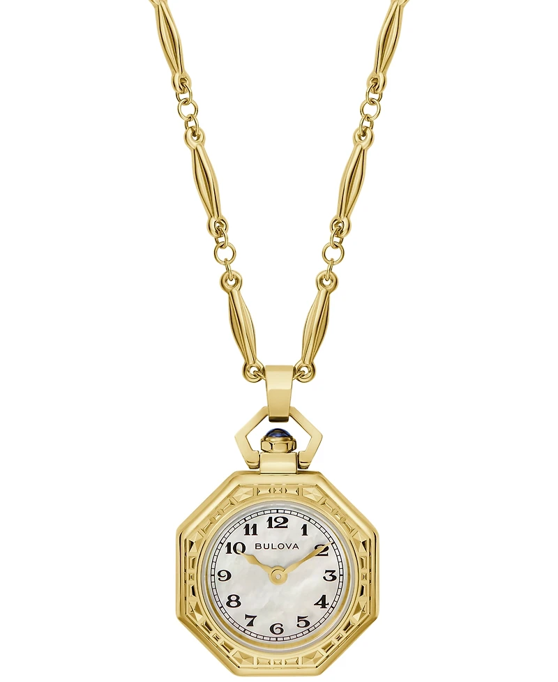 Bulova Women's Limited Edition 150th Anniversary Classic Rubaiyat Gold-Tone Stainless Steel Pendant Watch 25.5mm