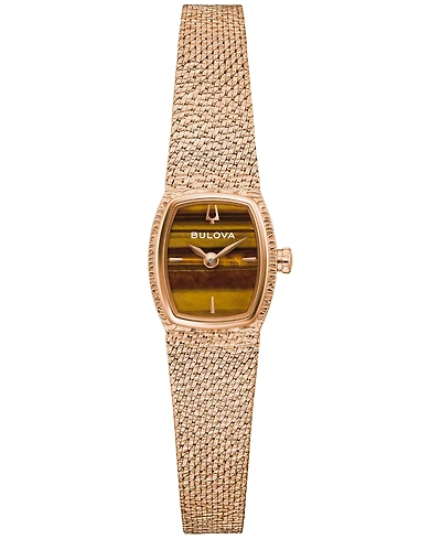 Bulova Women's Goddess of Time Rose Gold-Tone Stainless Steel Bracelet Watch 17mm