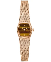 Bulova Women's Goddess of Time Rose Gold-Tone Stainless Steel Bracelet Watch 17mm