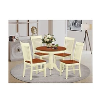 East West Furniture Dining Room Set Buttermilk & Cherry