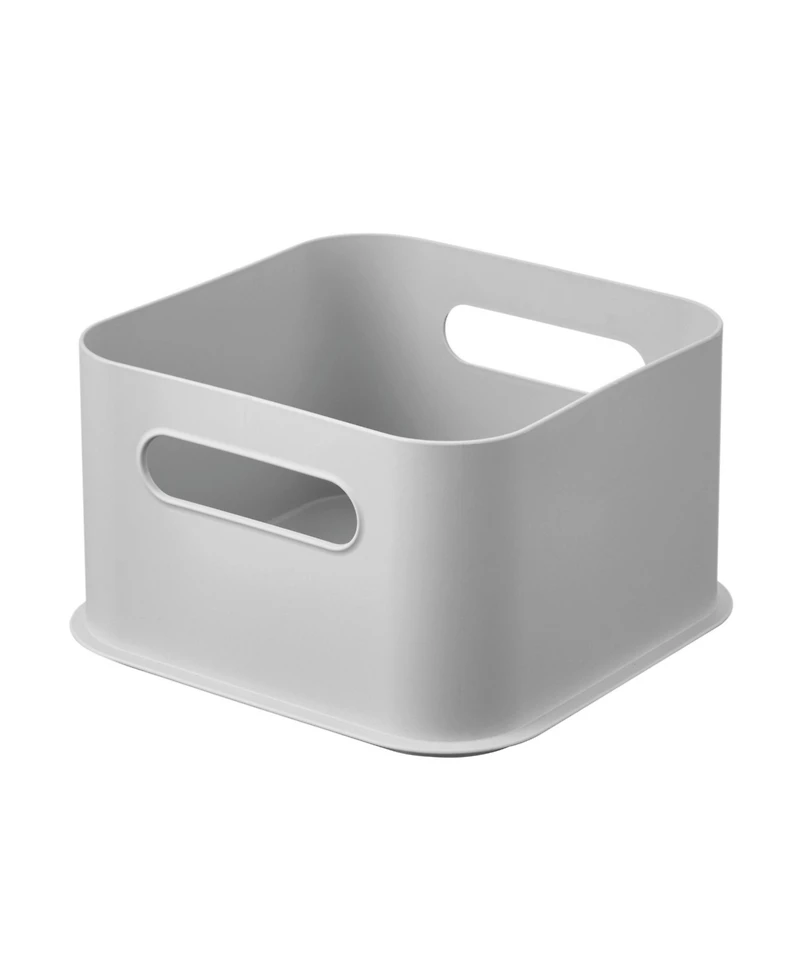 mDesign Plastic Pantry Storage Bin with Handles - Set of 4 - Gray - Made in Usa