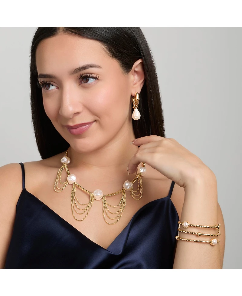 Bcbg Oversized Pearl Chain Necklace