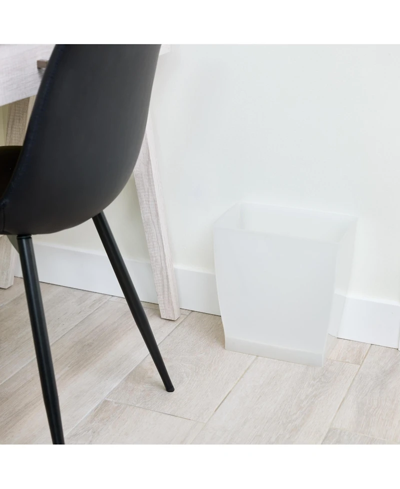 mDesign Small Rectangular Bathroom Trash Cans - Set of 4 - Frost - Made in Usa