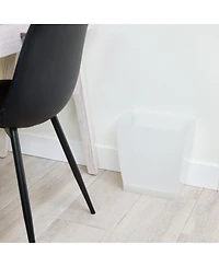 mDesign Small Rectangular Bathroom Trash Cans - Set of 4 - Frost - Made in Usa