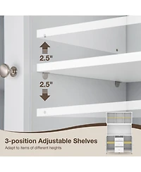 Gymax 73'' Tall Kitchen Pantry Storage Cabinet w/ Led Lights and Power Outlets