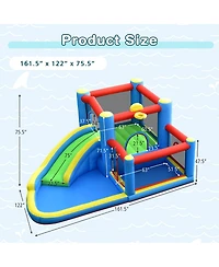 Inflatable Kids Water Slide Outdoor Indoor Slide Splash Pool with 480W Blower