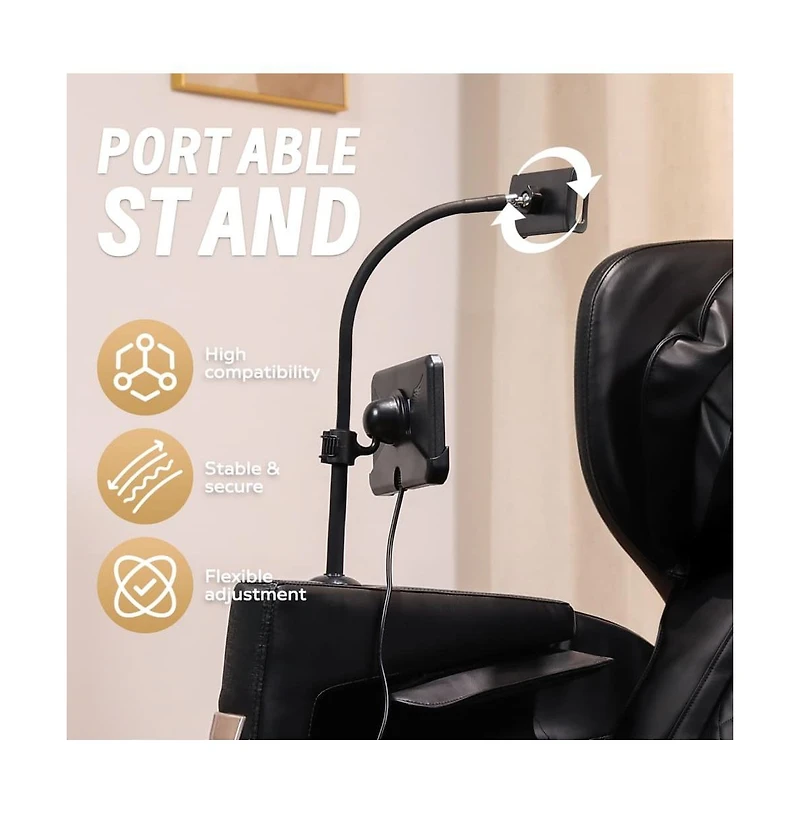 Maison Boucle Full Body Faux Leather Massage Chair with Foot Rollers, Heat & Zero Gravity for Home Relaxation-Maison Boucle