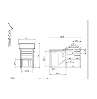 Aostirmotor Outdoor Gray Wood Pet House with a Deeper Pull Out Tray for Small Animals