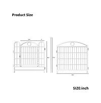 Aostirmotor 24 in H. 8 White Panels Heavy Duty Metal Dog Pen Pet with Door for Large Medium Small Dogs Indoor Outdoor