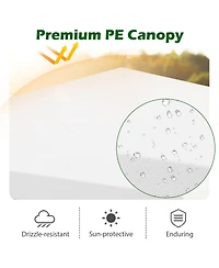Gymax 10 Ft X 10 Ft Canopy Tent Heavy Duty Gazebo Shelter White Outdoor