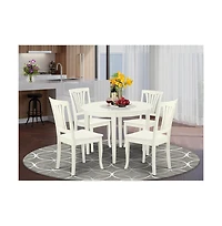 East West Furniture Dining Room Set Linen White