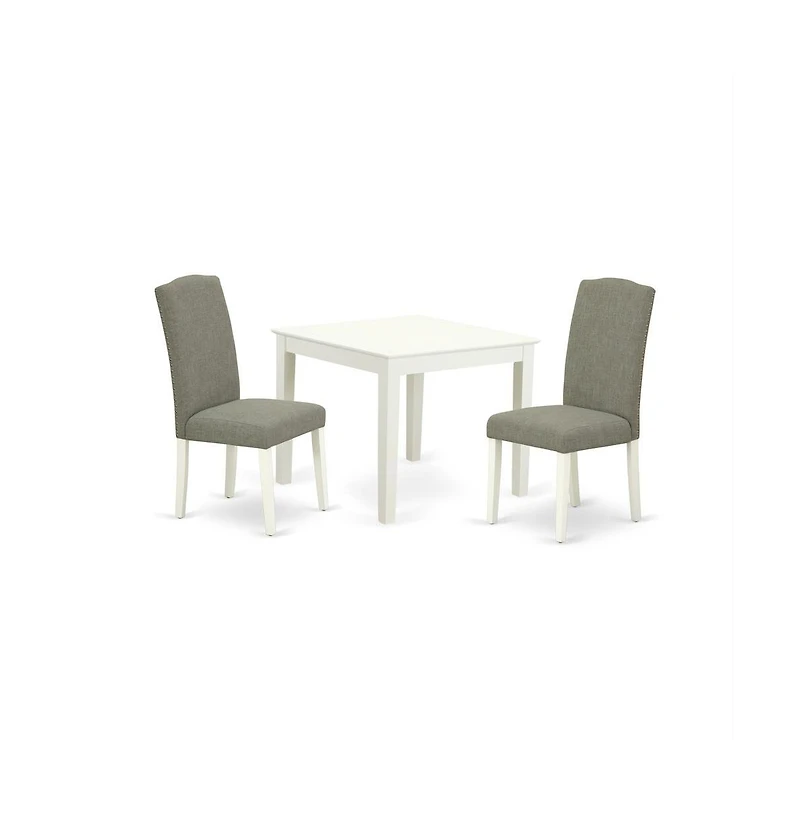 East West Furniture Dining Room Set Linen White