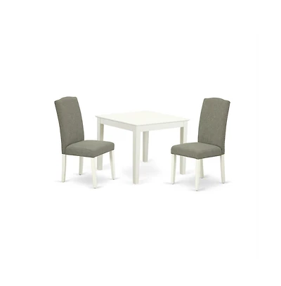 East West Furniture Dining Room Set Linen White