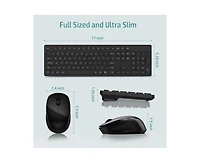 Risokeys Wireless Keyboard and Mouse Combo, Full-Sized Ergonomic Computer Keyboard, 2.4GHz Cordless Keyboard Silent Mouse Set with 2-in-1 Usb Receiver
