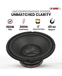 5 Core 10 Inch Woofer Pair 300W Car Subwoofer 4Ohm Replacement Deep Sub w Poly Cone