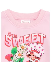 Strawberry Shortcake Fleece Pullover Sweatshirt with Faux Fur Sleeves