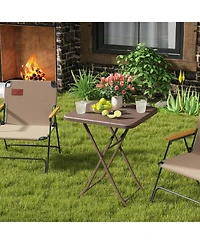 23.5" Square Folding Table Indoor Outdoor Foldable Plastic Table