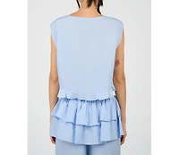 WeWoreWhat Boat Neck Ruffle Top