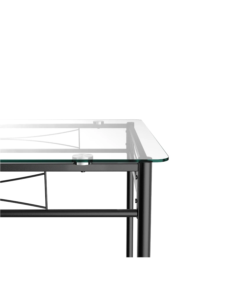 Gymax 5 Pc Dining Set Glass Top Table and 4 Chairs Kitchen Room Furniture
