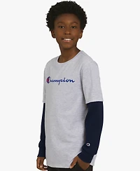 Champion Big Boys Layered-Look Graphic T-Shirt