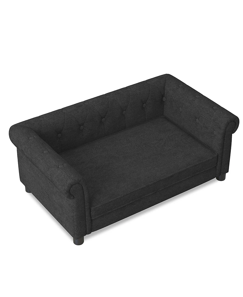 Aostirmotor Elevated Dog Sofa Bed Linen for Small Medium Dogs Black
